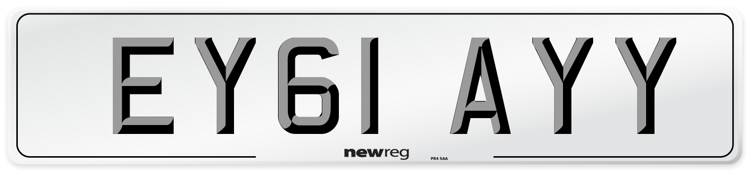 EY61 AYY Number Plate from New Reg